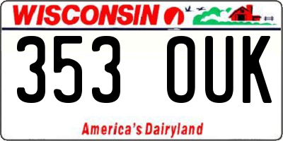 WI license plate 353OUK