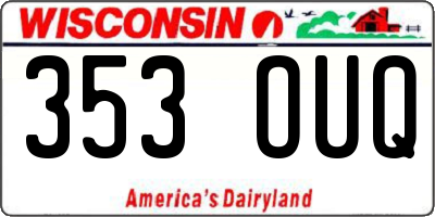 WI license plate 353OUQ