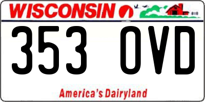 WI license plate 353OVD