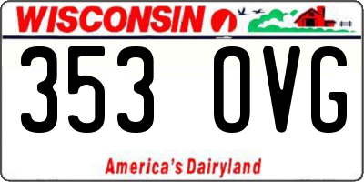 WI license plate 353OVG