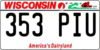 WI license plate 353PIU
