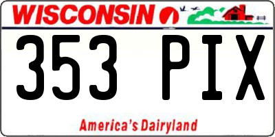 WI license plate 353PIX