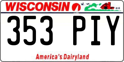 WI license plate 353PIY