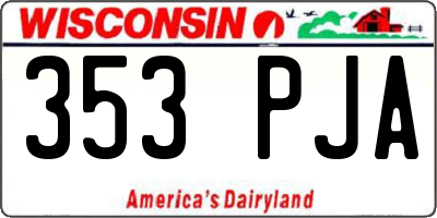WI license plate 353PJA