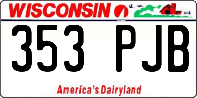 WI license plate 353PJB