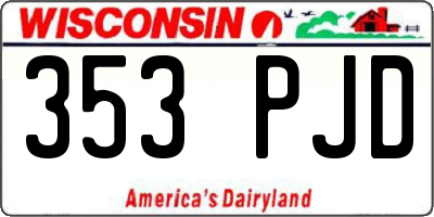 WI license plate 353PJD