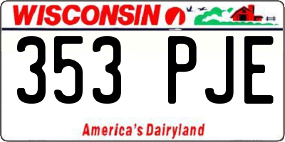 WI license plate 353PJE