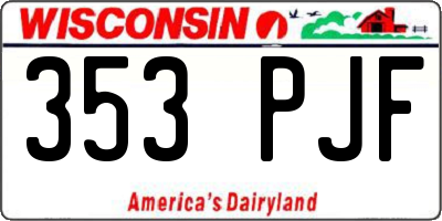 WI license plate 353PJF