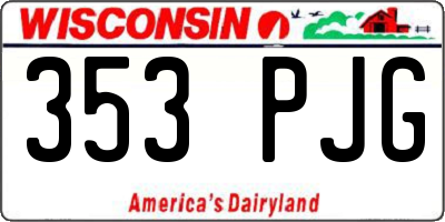 WI license plate 353PJG