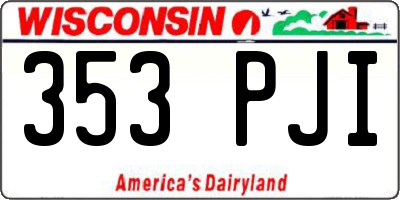 WI license plate 353PJI