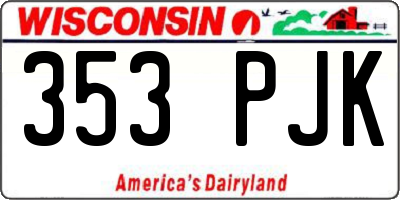 WI license plate 353PJK