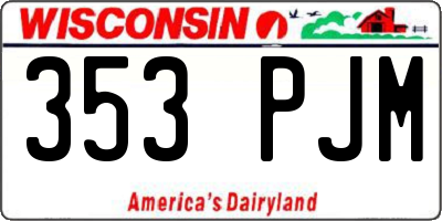 WI license plate 353PJM