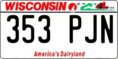 WI license plate 353PJN