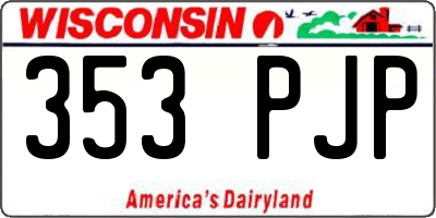 WI license plate 353PJP