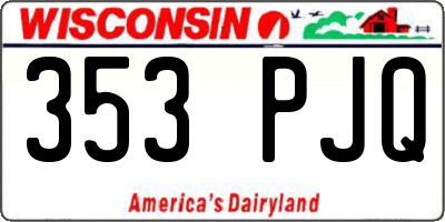 WI license plate 353PJQ