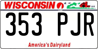 WI license plate 353PJR