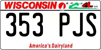 WI license plate 353PJS