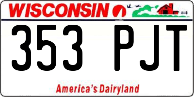 WI license plate 353PJT