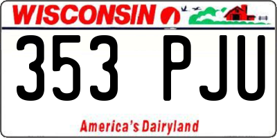 WI license plate 353PJU