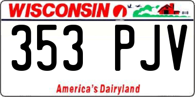WI license plate 353PJV