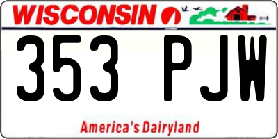 WI license plate 353PJW