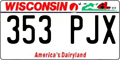 WI license plate 353PJX