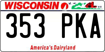WI license plate 353PKA