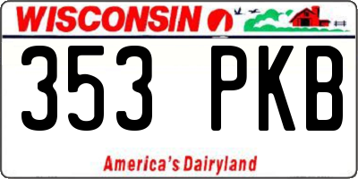 WI license plate 353PKB