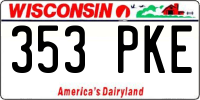 WI license plate 353PKE