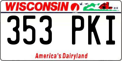 WI license plate 353PKI