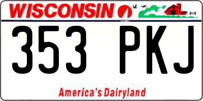 WI license plate 353PKJ