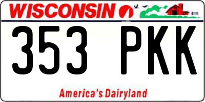 WI license plate 353PKK