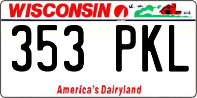 WI license plate 353PKL