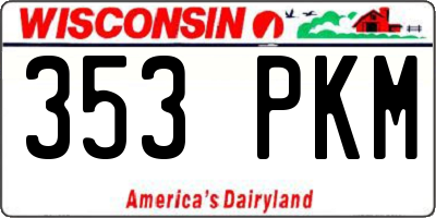 WI license plate 353PKM