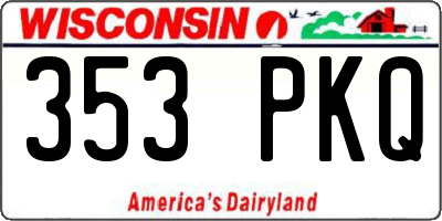WI license plate 353PKQ