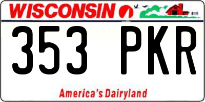 WI license plate 353PKR
