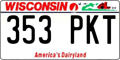 WI license plate 353PKT