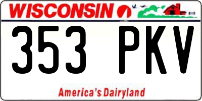 WI license plate 353PKV