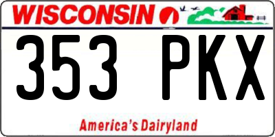 WI license plate 353PKX