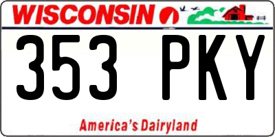 WI license plate 353PKY