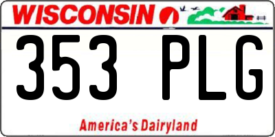 WI license plate 353PLG