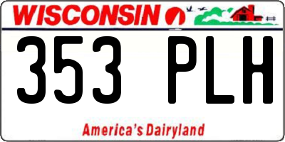 WI license plate 353PLH
