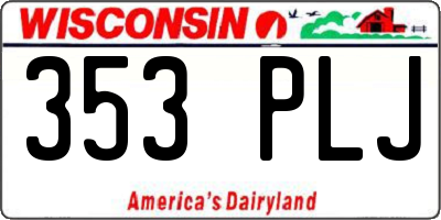 WI license plate 353PLJ