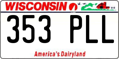 WI license plate 353PLL