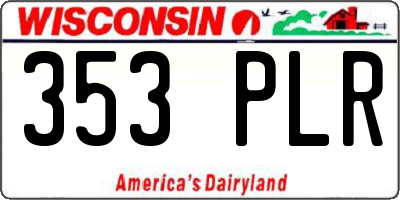 WI license plate 353PLR