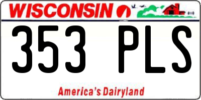 WI license plate 353PLS
