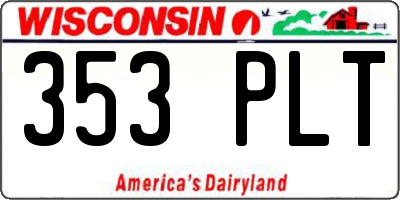 WI license plate 353PLT