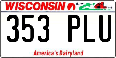 WI license plate 353PLU