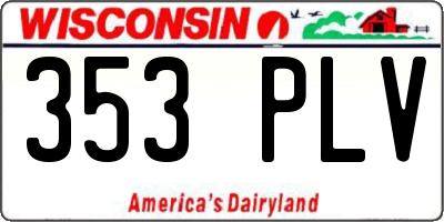WI license plate 353PLV