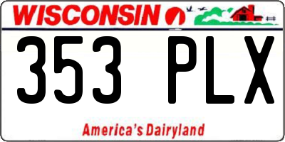 WI license plate 353PLX